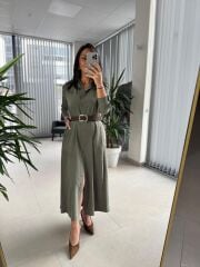 Fw 8185 Lina Haki  Gömlek Elbise