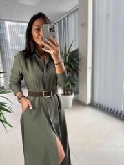 Fw 8185 Lina Haki  Gömlek Elbise