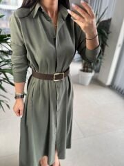 Fw 8185 Lina Haki  Gömlek Elbise