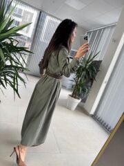 Fw 8185 Lina Haki  Gömlek Elbise