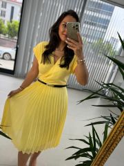 Mc 5748 Double Breasted Yellow Chiffon Dress
