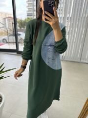 Dr Yeşil Denimli sweat elbise