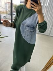 Dr Yeşil Denimli sweat elbise