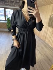 Mng bel gipeli cepli siyah elbise
