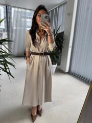 Fw 8185 Lina Taş Gömlek Elbise