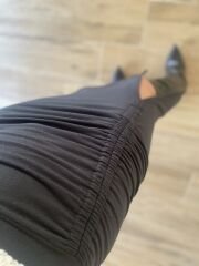 Drapeli yumoş siyah etek
