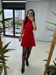 Ms Red Stone Dress