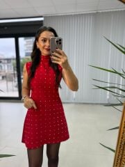 Ms Red Stone Dress
