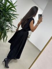 Ms 7093 Bel Detaylı Siyah Süet Etek