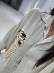 La 63463 Naturel Cep Ahşap Detaylı Gömlekli Takım