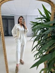 La 63463 Naturel Cep Ahşap Detaylı Gömlekli Takım