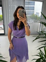 Mc 5748 Double Breasted Lilac Chiffon Dress