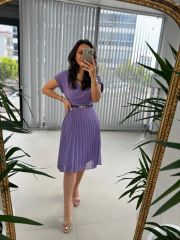 Mc 5748 Double Breasted Lilac Chiffon Dress