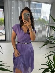 Mc 5748 Double Breasted Lilac Chiffon Dress