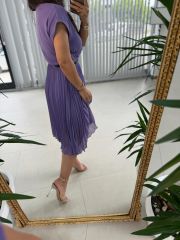 Mc 5748 Double Breasted Lilac Chiffon Dress