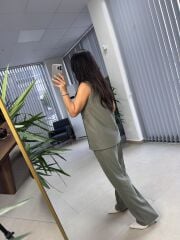 Cr 4010 Haki Yelekli Düğmeli Takım