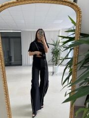 Kd 7905 Premium Fermuar Detaylı Tasarım Siyah Takım