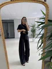 Kd 7905 Premium Fermuar Detaylı Tasarım Siyah Takım