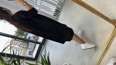 Dr Siyah denimli sweat elbise