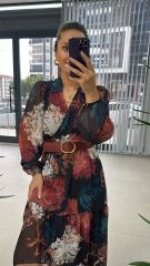 My Kızıl Kahve Şifon elbise