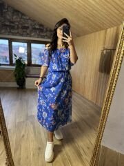 Madonna neckline violet dress