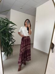 Bb 30531 Bordo Snake Desenli Etek