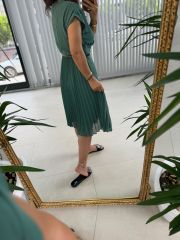 Mc 5748 Double Breasted Mint Green Chiffon Dress M