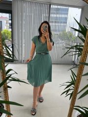 Mc 5748 Double Breasted Mint Green Chiffon Dress M