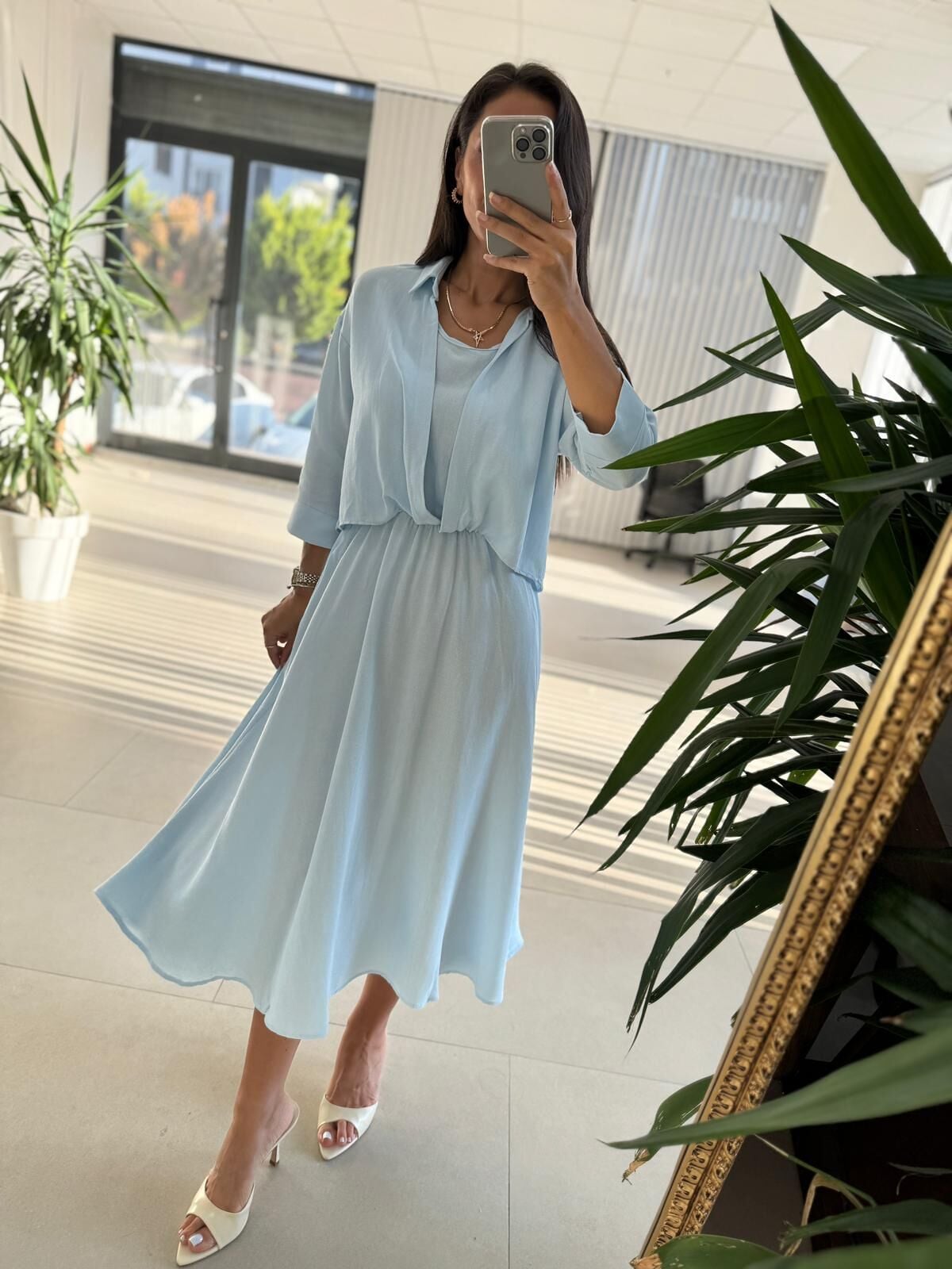 Ms 71 Bebe Mavi Midi Bluzlu Elbise