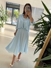 Ms 71 Bebe Mavi Midi Bluzlu Elbise