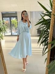 Ms 71 Bebe Mavi Midi Bluzlu Elbise