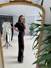 Kd 7905 Premium Fermuar Detaylı Tasarım Kahve Takım