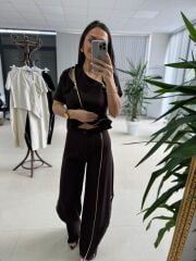 Kd 7905 Premium Fermuar Detaylı Tasarım Kahve Takım