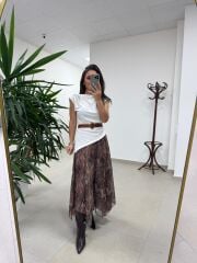 Mz 22815 Şal Desen Şifon Etek