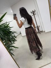 Mz 22815 Şal Desen Şifon Etek