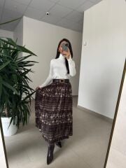 Bb 30531 Kahve Snake Desenli Etek