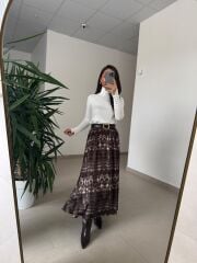 Bb 30531 Kahve Snake Desenli Etek