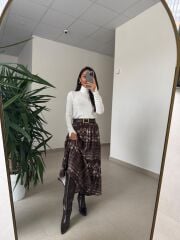 Bb 30531 Kahve Snake Desenli Etek