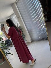 Dr 8350 Bohem Tensel Bordo Elbise