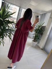 Dr 8350 Bohem Tensel Bordo Elbise