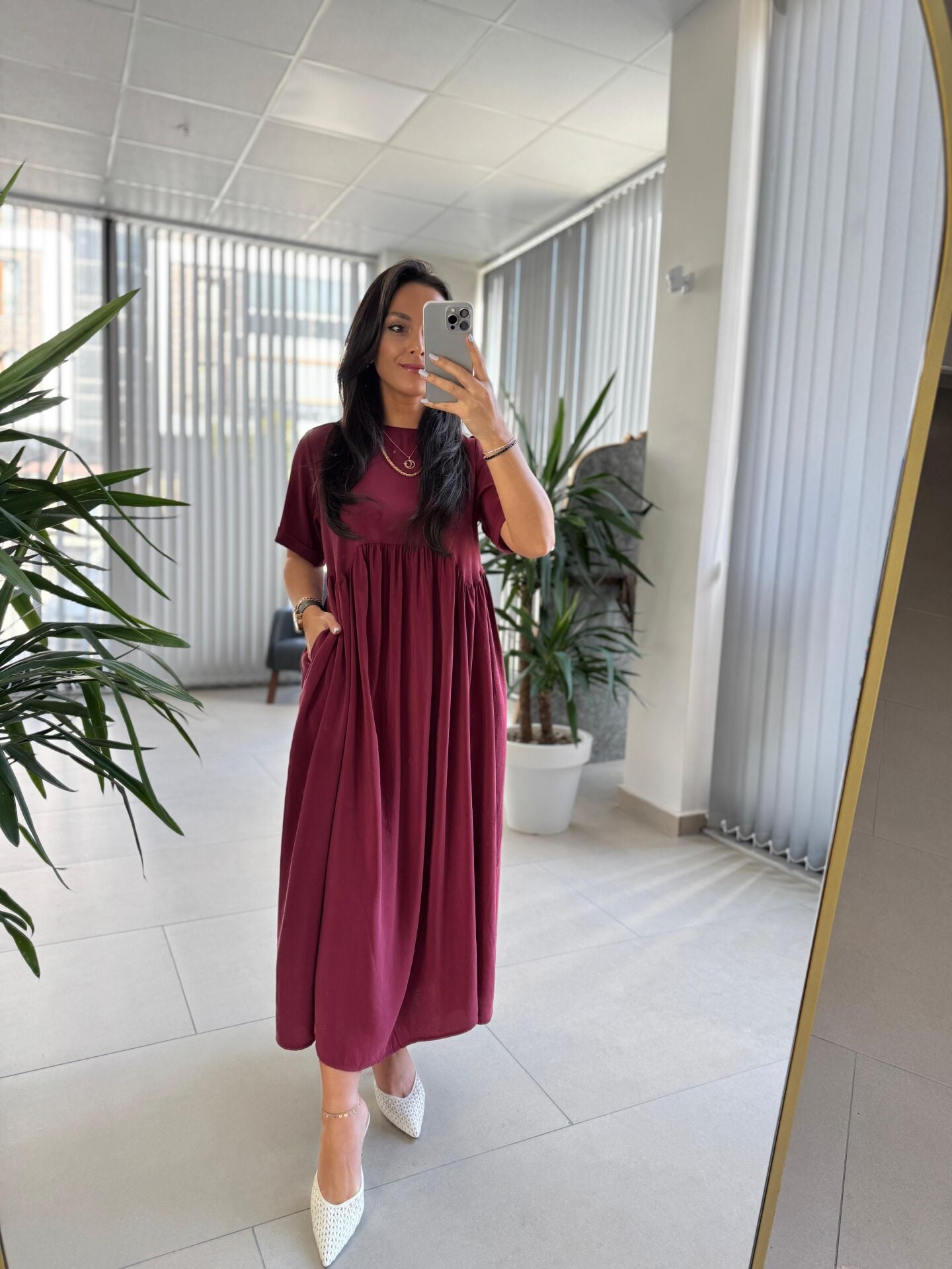 Dr 8350 Bohem Tensel Bordo Elbise