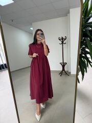 Dr 8350 Bohem Tensel Bordo Elbise