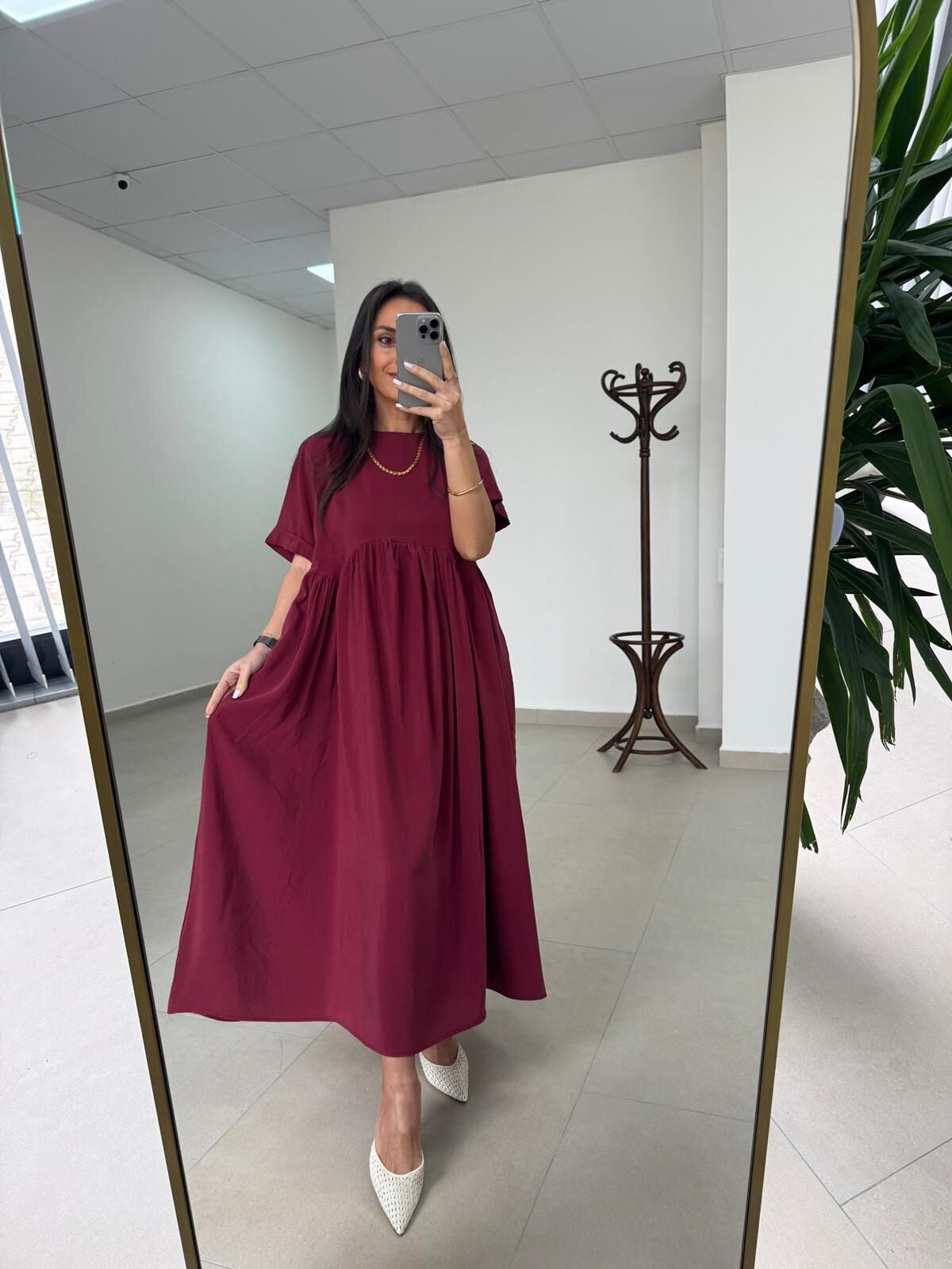 Dr 8350 Bohem Tensel Bordo Elbise