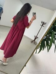 Dr 8350 Bohem Tensel Bordo Elbise