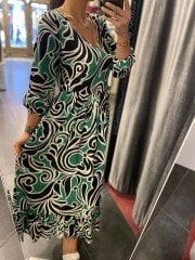 viskon yeşil desenli