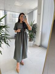 Dr 8350 Bohem Tensel Haki Elbise