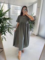 Dr 8350 Bohem Tensel Haki Elbise