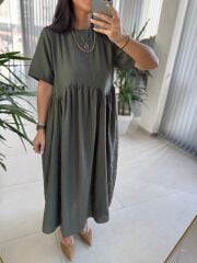 Dr 8350 Bohem Tensel Haki Elbise