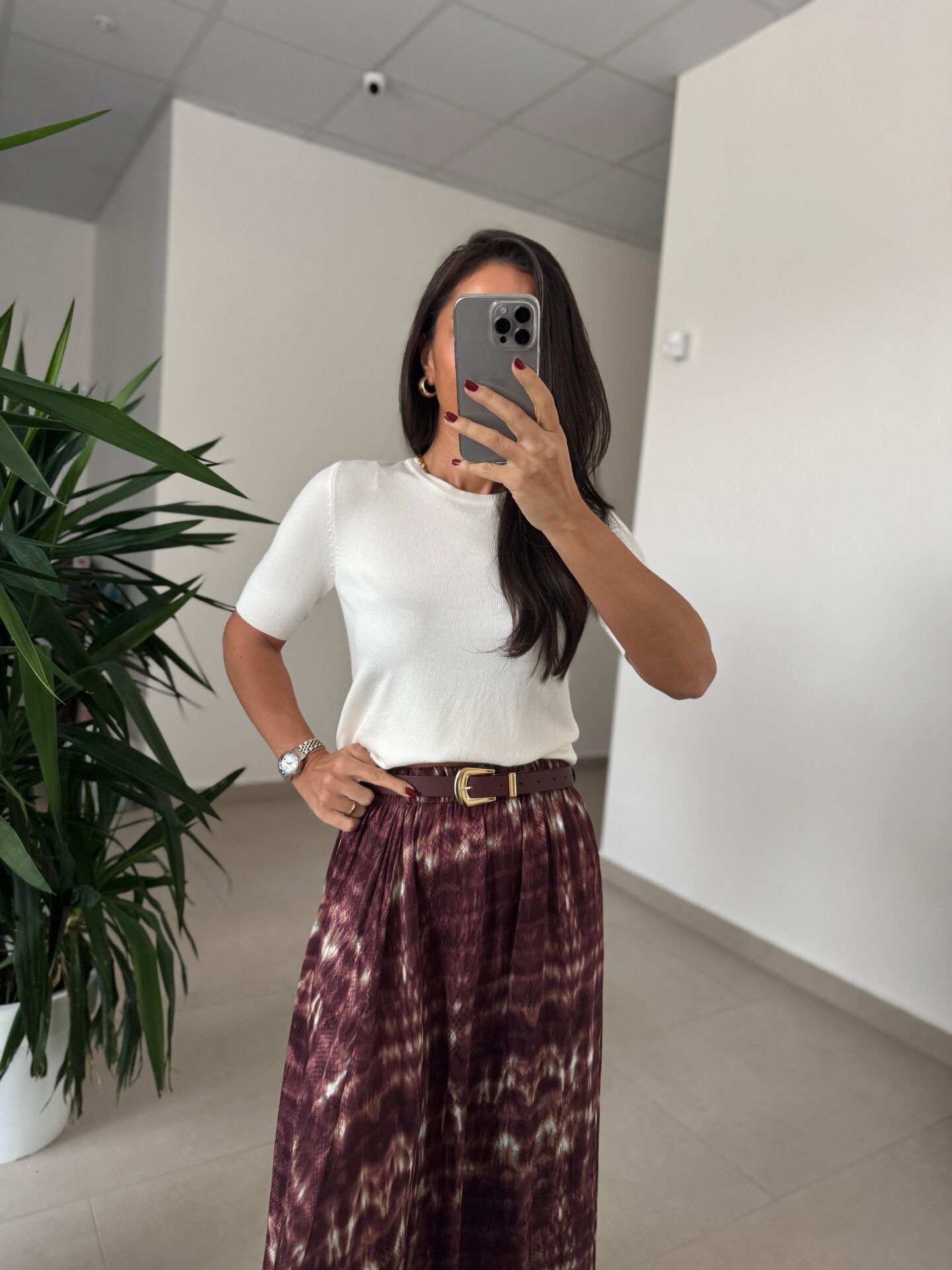 155 Bordo Gold Tokalı Kemer