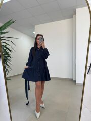 Sh 8697 Laci Tensel Gömlek Elbise